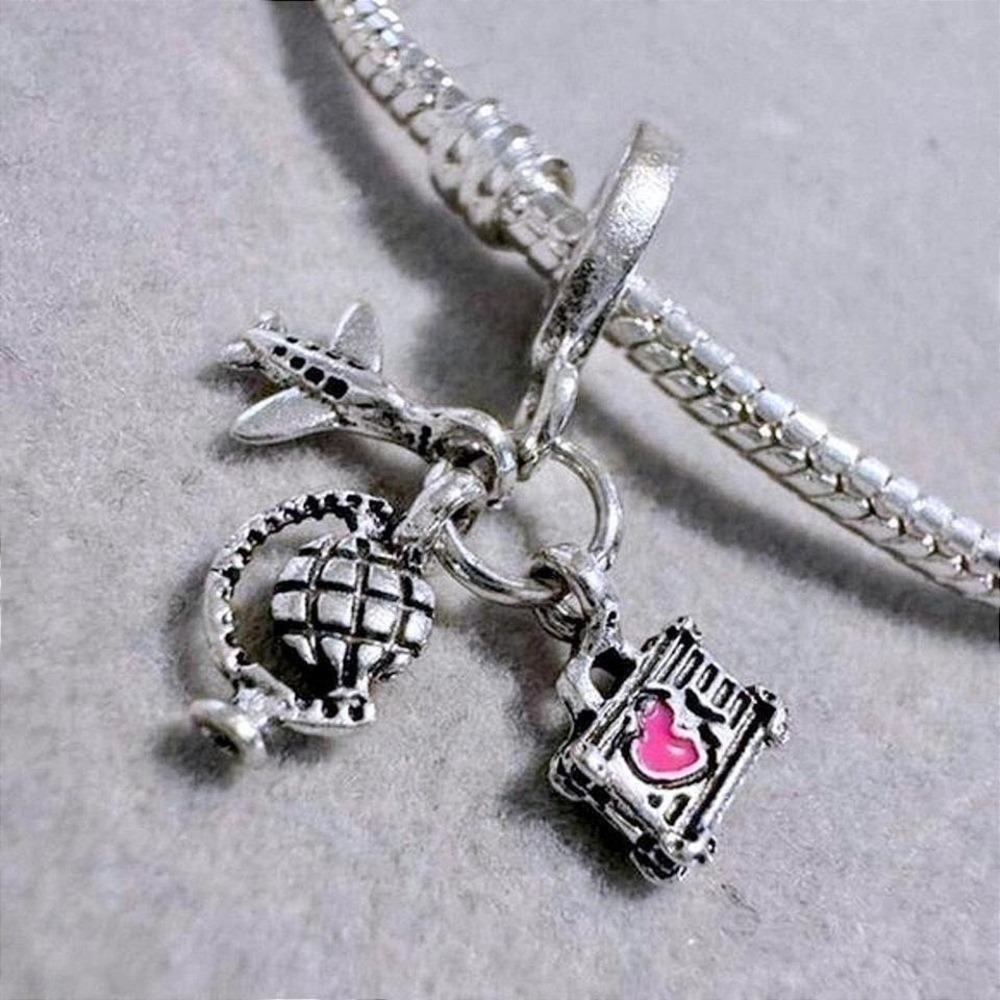 Travel Charm Plane Dangle Charm fits PANDORA - Picture 3 of 6